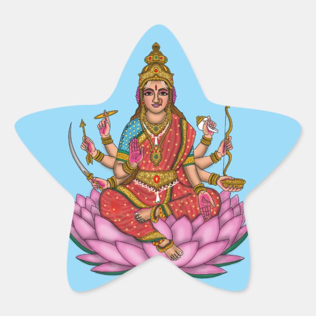 Estrela Adesivo da Deusa Lakshmi (Frente)