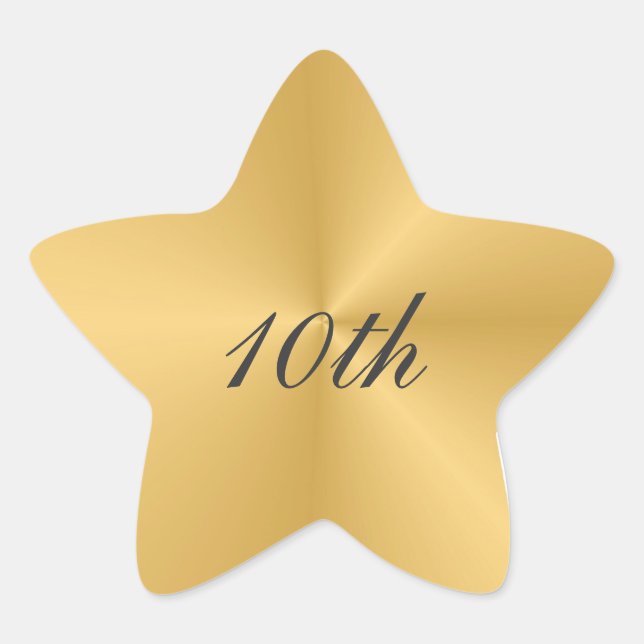 Estrela Adesivo de 10º Aniversário (Frente)