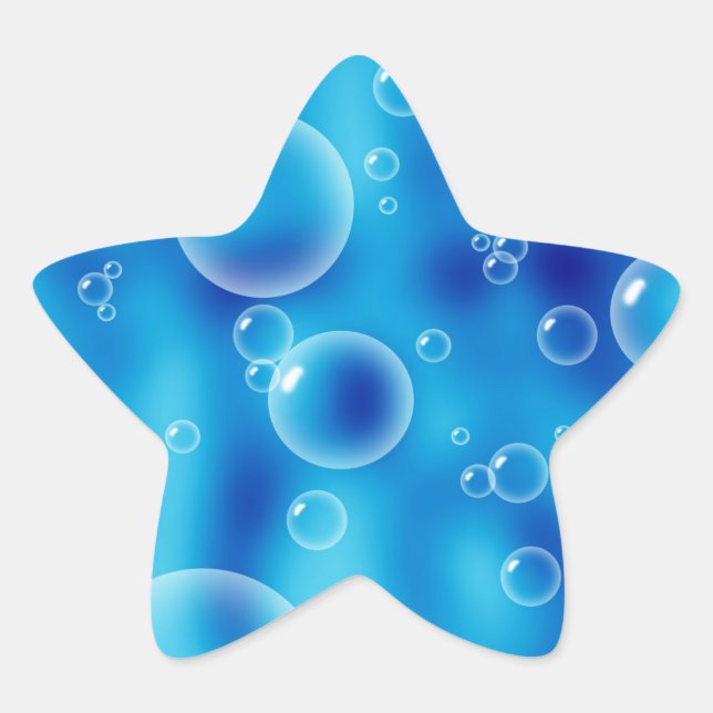 Estrela Adesivo de bolhas azuis (Frente)