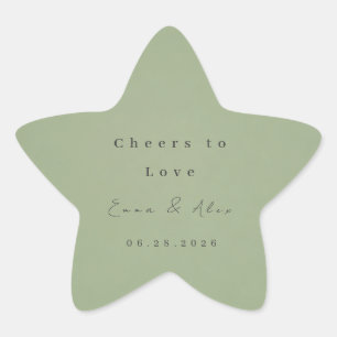 Estrela Adesivo de casamento verde sálvia