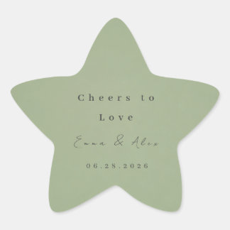 Estrela Adesivo de casamento verde sálvia