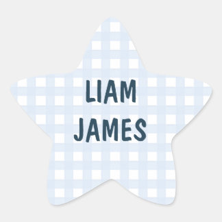 Estrela Adesivo de Envelope Starry Gingham Baby Boy