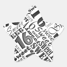 Estrela Adesivo de Festa de aniversário da Silver Sweet de