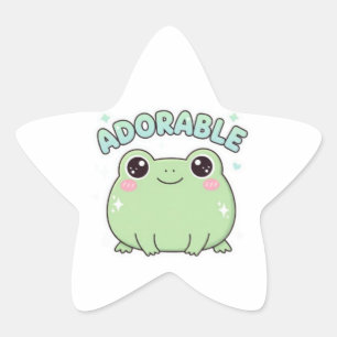 Estrela Adesivo de Sapo Adorável Sapo Brilhante Fofo Kawai