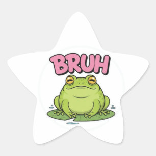 Estrela Adesivo de Sapo Bruh Fofo Sapo Sem Impressão Meme
