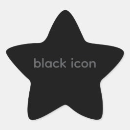Estrela Adesivo de Tipografia - Ícone Preto