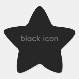 Estrela Adesivo de Tipografia - Ícone Preto