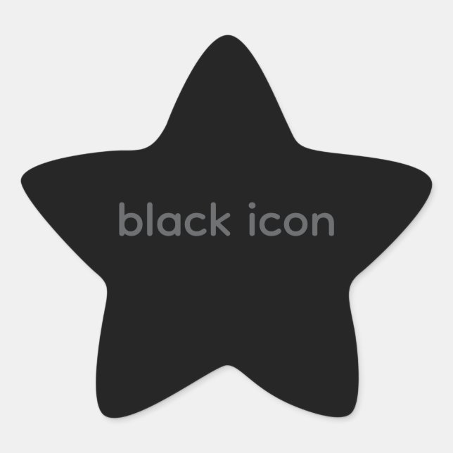 Estrela Adesivo de Tipografia - Ícone Preto (Frente)