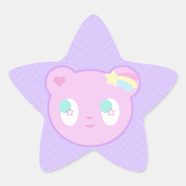 Estrela adesivo de urso estrelado (Frente)