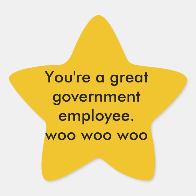 Estrela Adesivo do Funcionário (Frente)