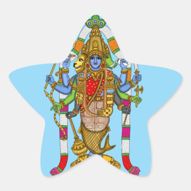 Estrela Adesivo do Senhor Vishnu (Frente)