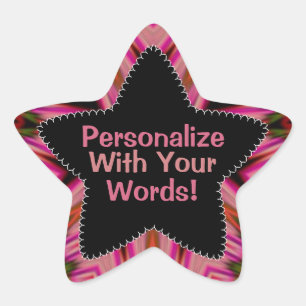 Estrela Adesivo em Estrelas de Trança Rosa