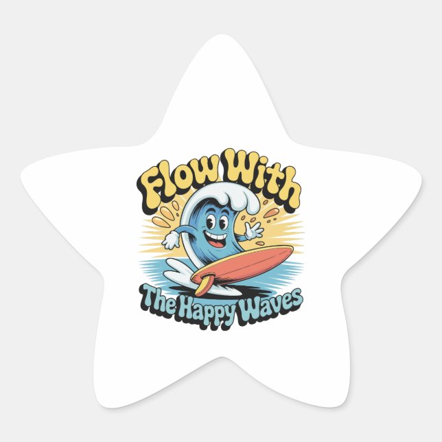 Estrela Adesivo Impermeável Flow With The Happy Waves (Frente)