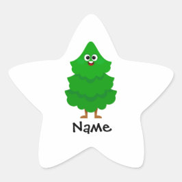 Estrela Árvore de Natal Cartoon Personalizada Adesivo para
