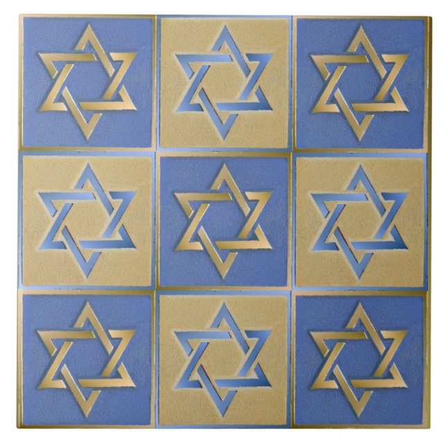 Estrela Azul Dourada de David Art Panels (Frente)