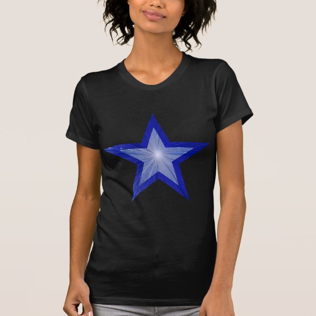 Estrela Azul Escura 'dois tons' mulheres camiseta  (Frente)