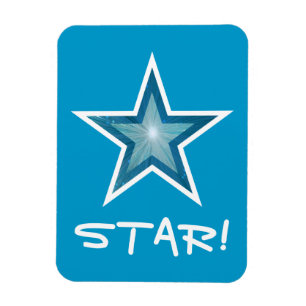 Estrela azul "ESTRELA!" azul flexível do ímã