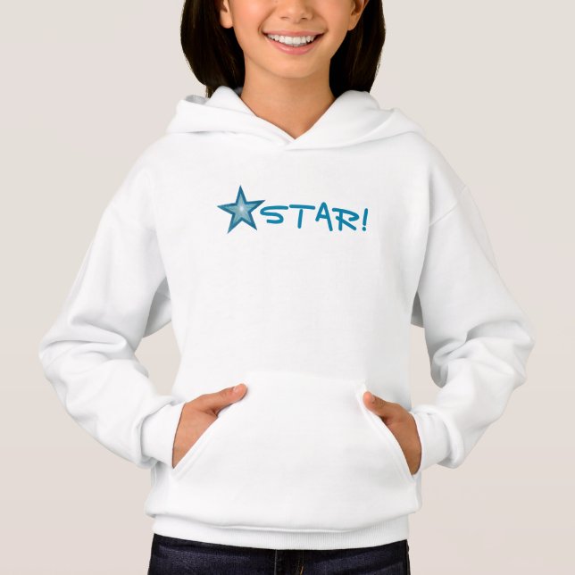 Estrela Azul 'STAR!' pequena estrela frente e trás (Frente)