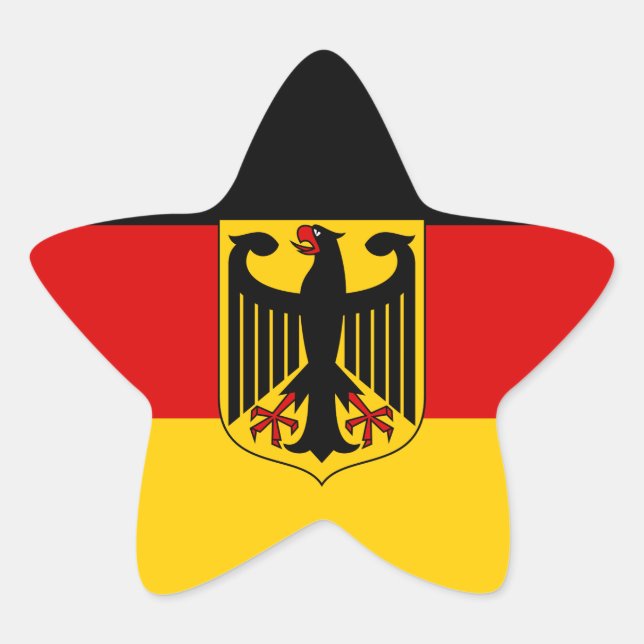 Estrela Bandeira alemã com adesivo de repouso (Star) (Frente)