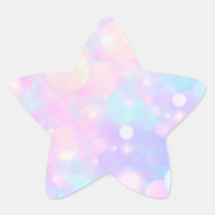 Estrela Bolhas de Pastel no adesivo rosa-estrela