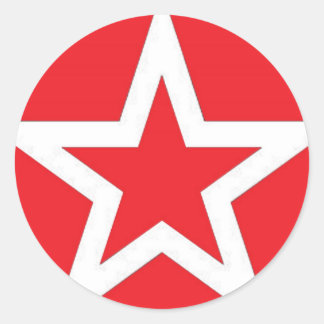 Estrela branca no vermelho - etiqueta