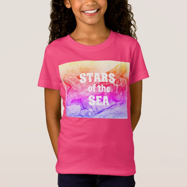 estrela cor-de-rosa das meninas da camisa do mar (Frente)