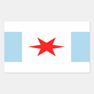 Estrela da bandeira de Chicago e etiquetas das