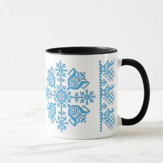 Estrela da tulipa com caneca dos pavões (azul &