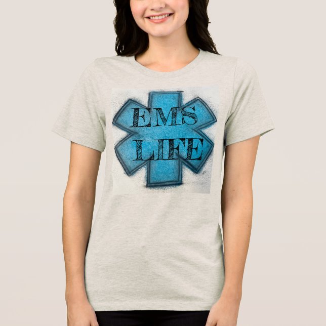 Estrela da vida azul do EMS feminino (Frente)