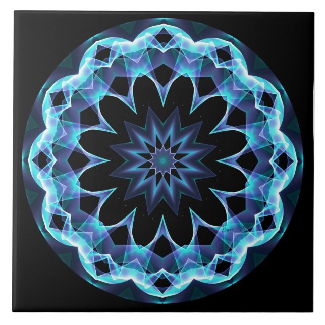 Estrela de cristal, mandala azul de incandescência (Frente)