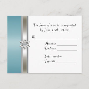 Estrela de Davi em Azul Turquesa RSVP
