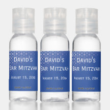 Estrela de David Blue Bar Mitzvah Hand Sanitizer