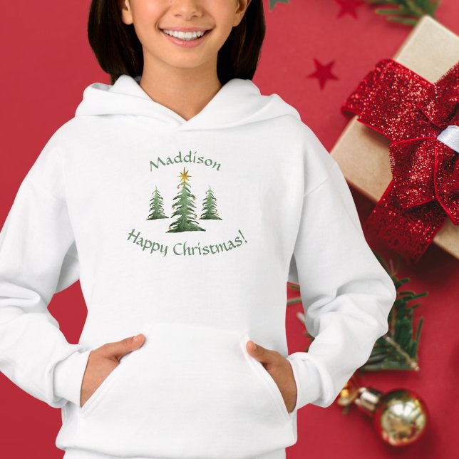 Estrela de Natal, Nome da Criança (Christmas Star, Child's Name Hoodie)