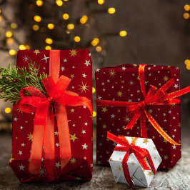 Estrela de Natal Vermelha de prata Dourada Elegant