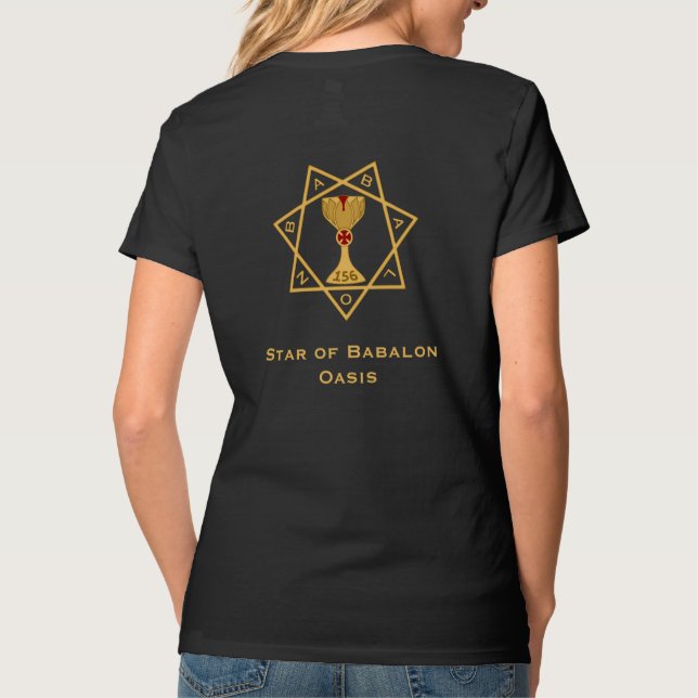 Estrela do logotipo Dourado Babalon, duas camiseta (Verso)