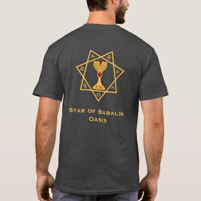 Estrela do logotipo Dourado Babalon duas camisetas (Verso)