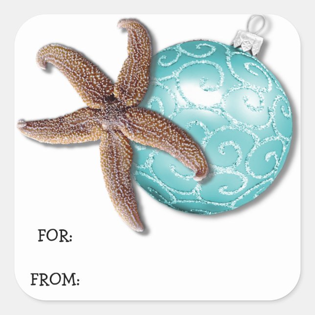 Estrela do Mar e Enfeite Etiqueta de Presente de N (Frente)