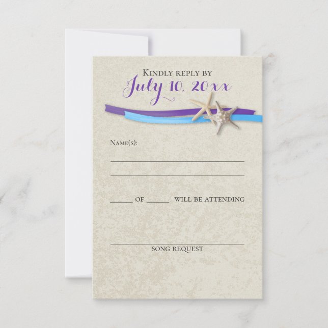 Estrela do Mar e Fita Roxo Azul Resposta da Praia (Frente)