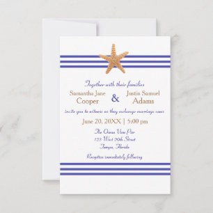 Estrela-do-Mar Náutica - Convite de Casamento 3x5
