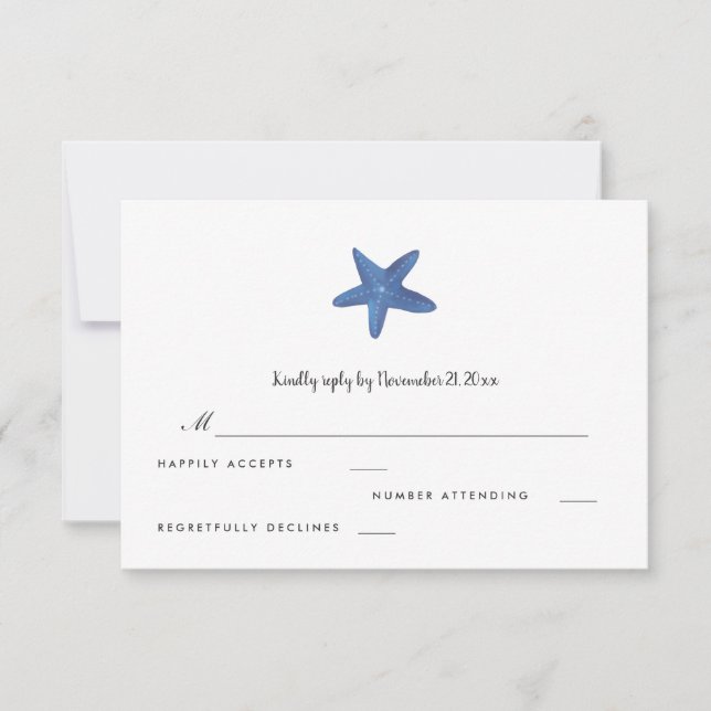 Estrela do mar | Ocean Wedding RSVP (Frente)
