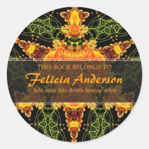 Estrela do triângulo: Etiqueta artística redonda