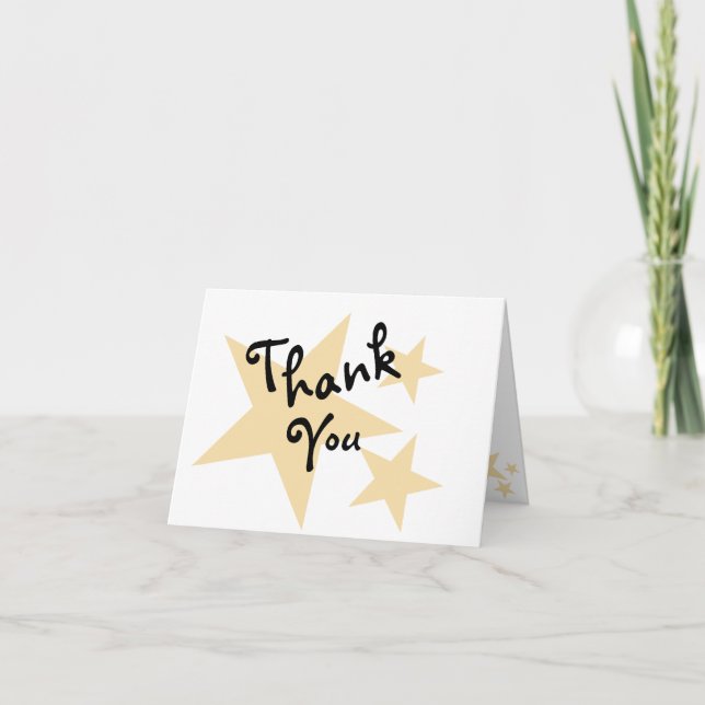 Estrela Dourada no Cartões de agradecimentos Branc (Frente)
