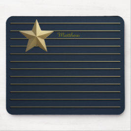 Estrela Dourada no Mousepad Azul do Marinho