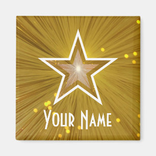 Estrela "Dourado" "seu" quadrado conhecido da imã