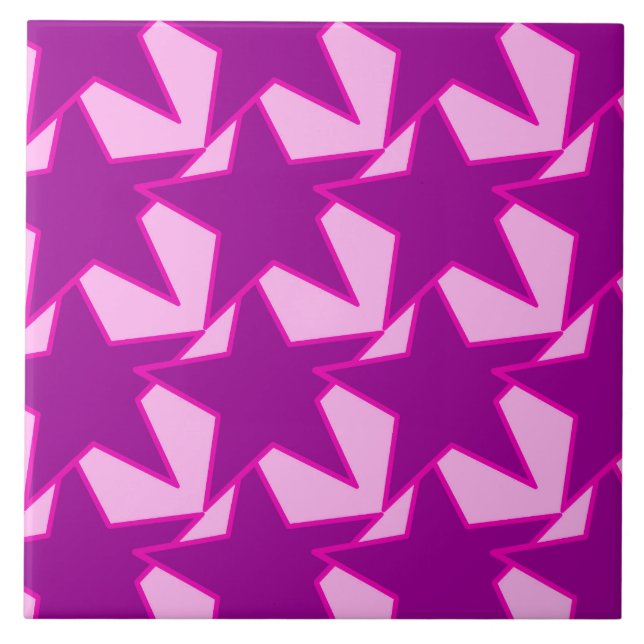 Estrela Geométrica Moderna - roxo ametista e rosa (Frente)