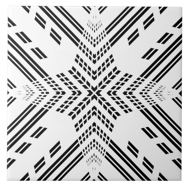 Estrela Geométrica Preta e Branca (Frente)