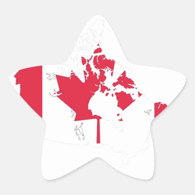 Estrela Mapa e bandeira do Canadá - adesivo (Frente)