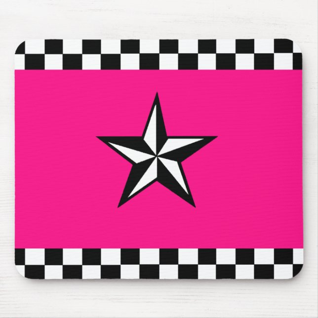 Estrela náutica Checkered Mousepad (Frente)