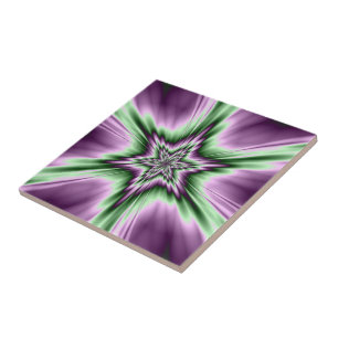 Estrela no azulejo roxo e verde