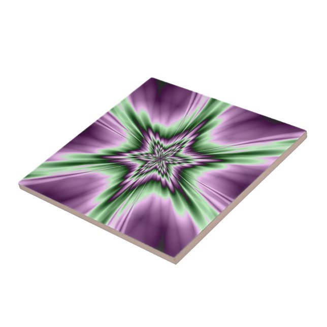 Estrela no azulejo roxo e verde (Lateral)